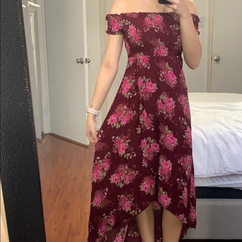 Floral print high-low dress!